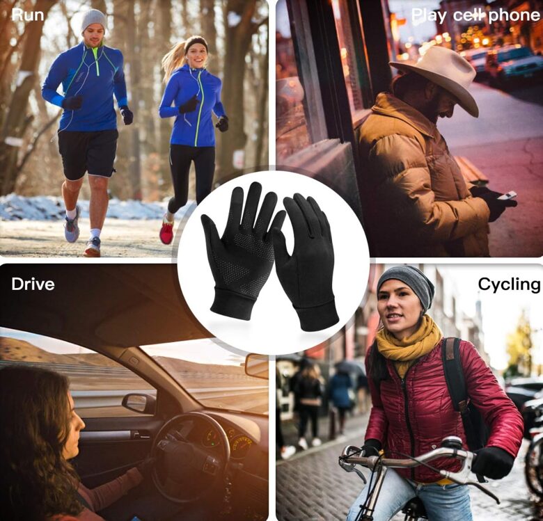 Unigear Unisex melni cimdi, sporta cimdi, Touchscreen, izmērs M